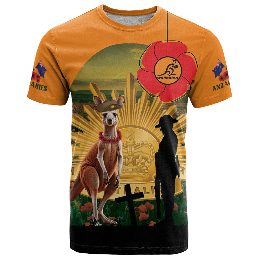 Australia Wallabies Rugby ANZAC Day T Shirt 2024 Lest We Forget - Vibe Hoodie Shop