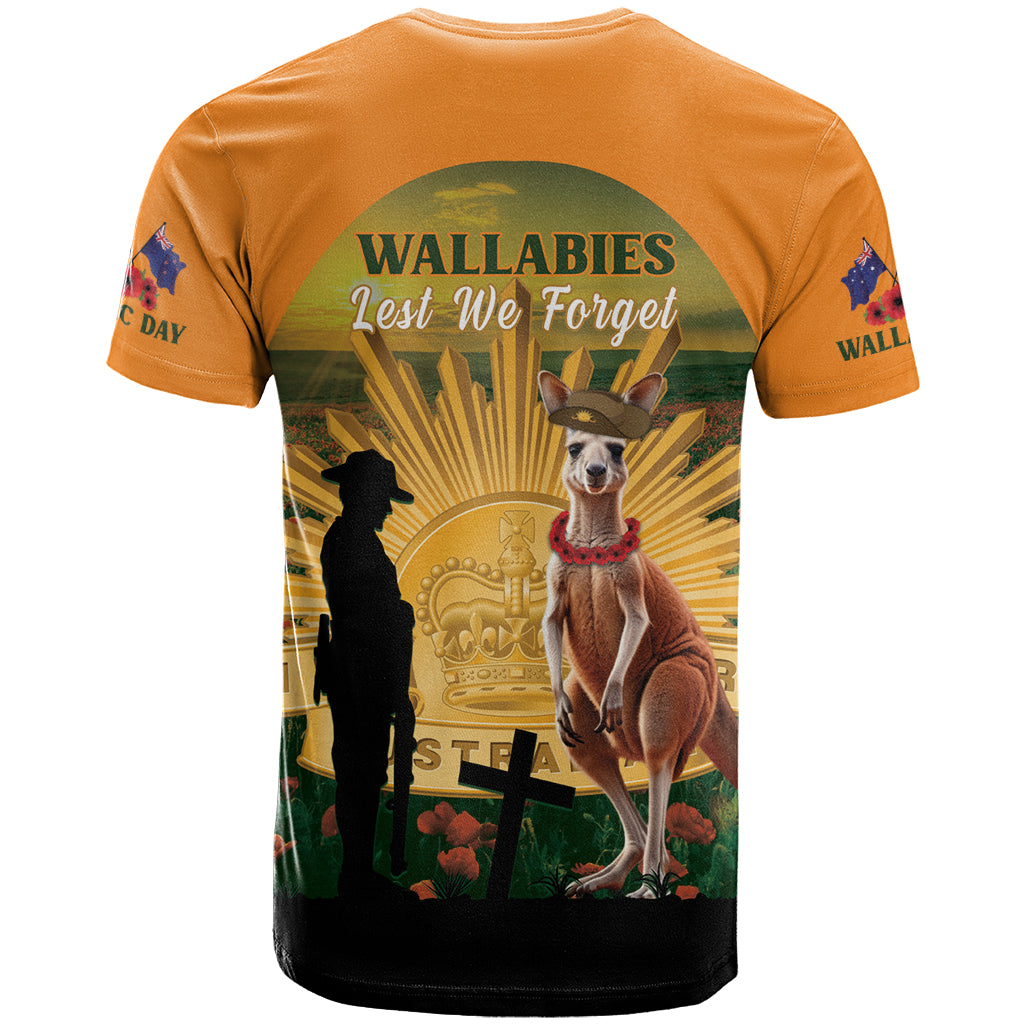 Australia Wallabies Rugby ANZAC Day T Shirt 2024 Lest We Forget - Vibe Hoodie Shop