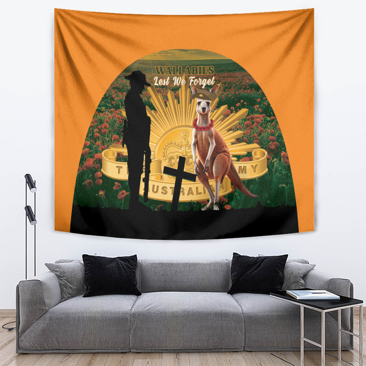 Australia Wallabies Rugby ANZAC Day Tapestry 2024 Lest We Forget - Vibe Hoodie Shop