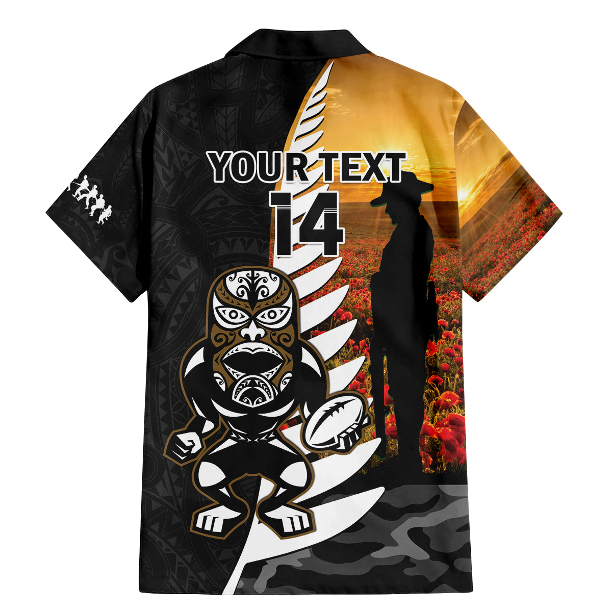 Custom New Zealand Silver Fern Rugby ANZAC Day Family Matching Mermaid Dress and Hawaiian Shirt 2024 All Black Tiki Mascot