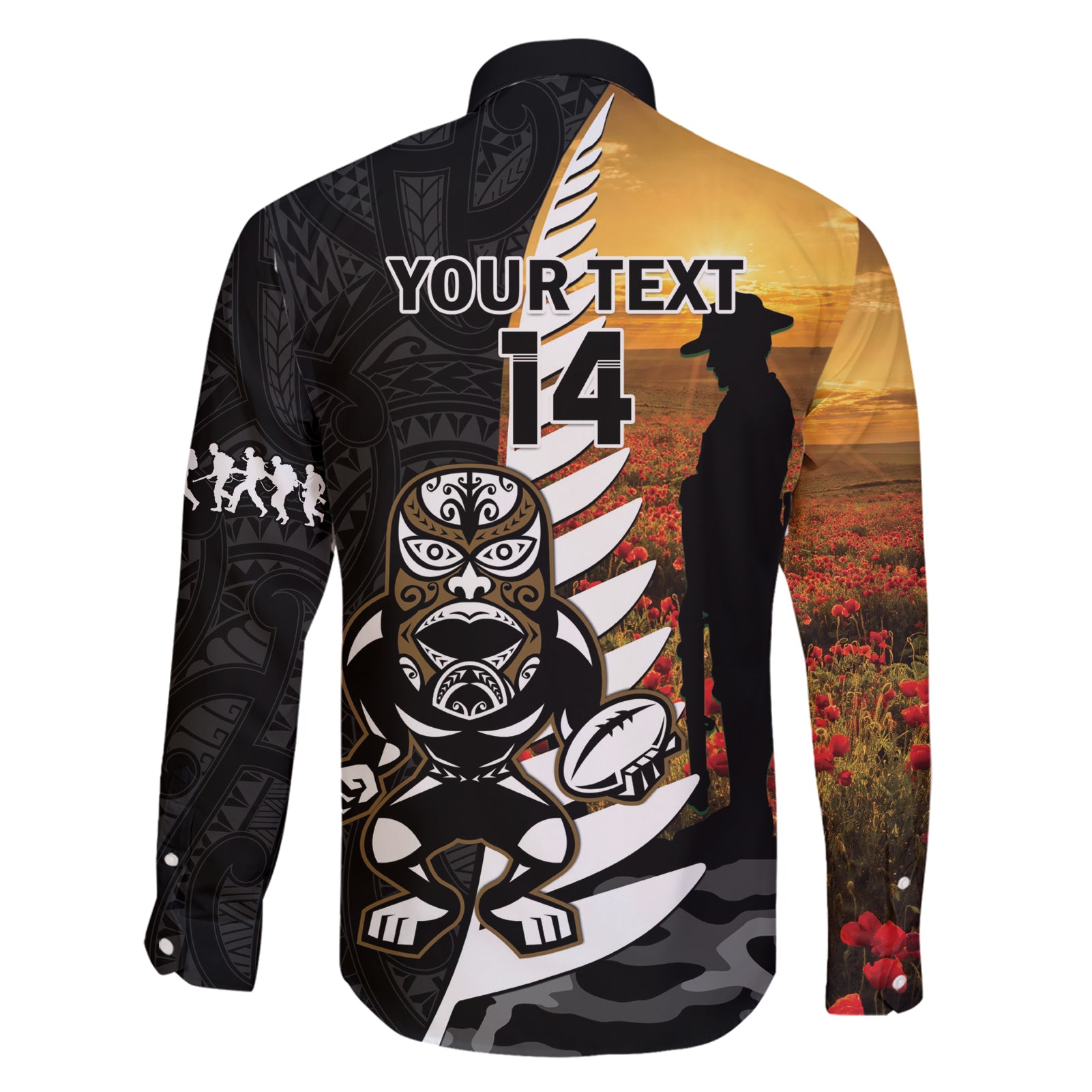 Custom New Zealand Silver Fern Rugby ANZAC Day Family Matching Short Sleeve Bodycon Dress and Hawaiian Shirt 2024 All Black Tiki Mascot