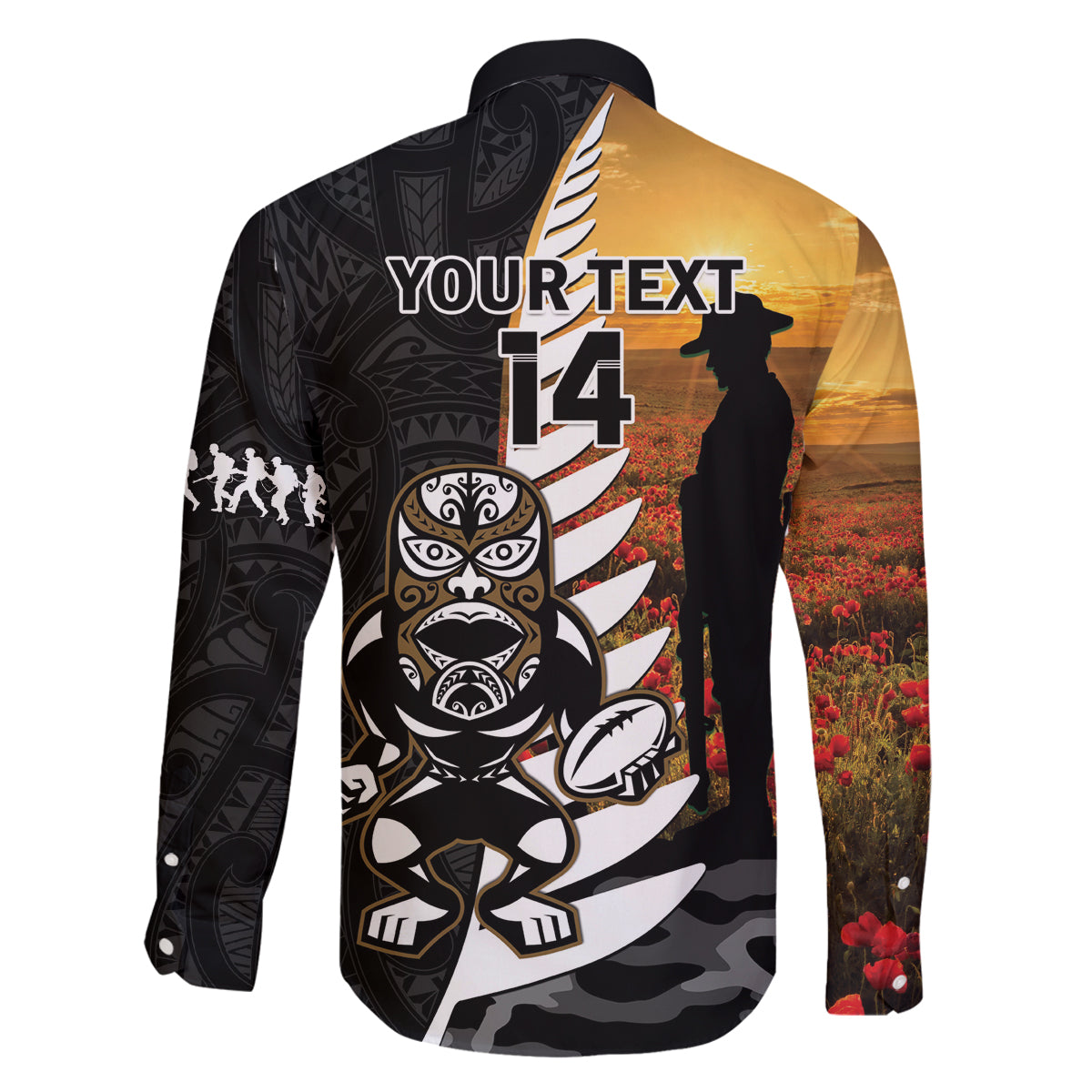 Custom New Zealand Silver Fern Rugby ANZAC Day Family Matching Tank Maxi Dress and Hawaiian Shirt 2024 All Black Tiki Mascot