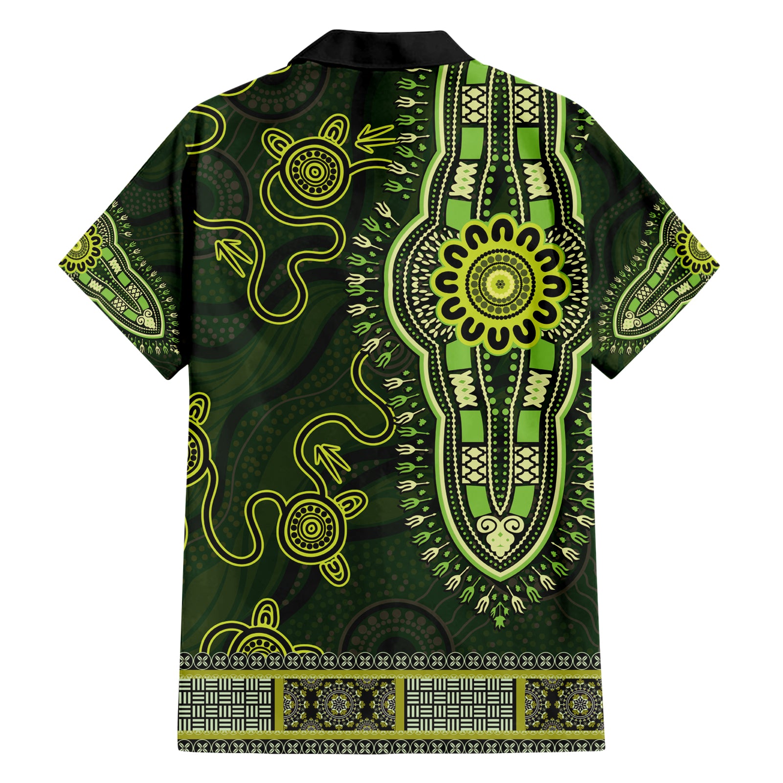 Lime Green African Dashiki With Australia Aboriginal Art Hawaiian Shirt - Vibe Hoodie Shop