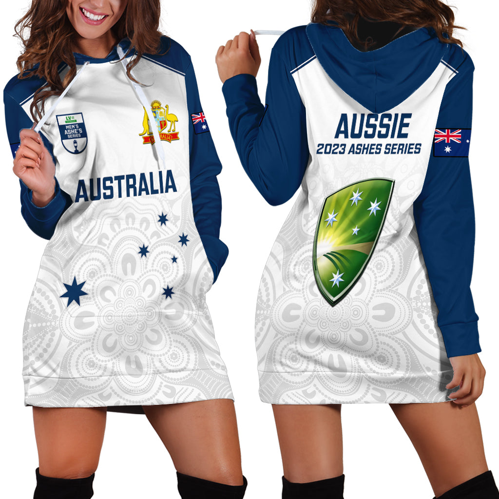 Australia Cricket Hoodie Dress 2023 Ashes Go Aussie Indigenous Art - Vibe Hoodie Shop