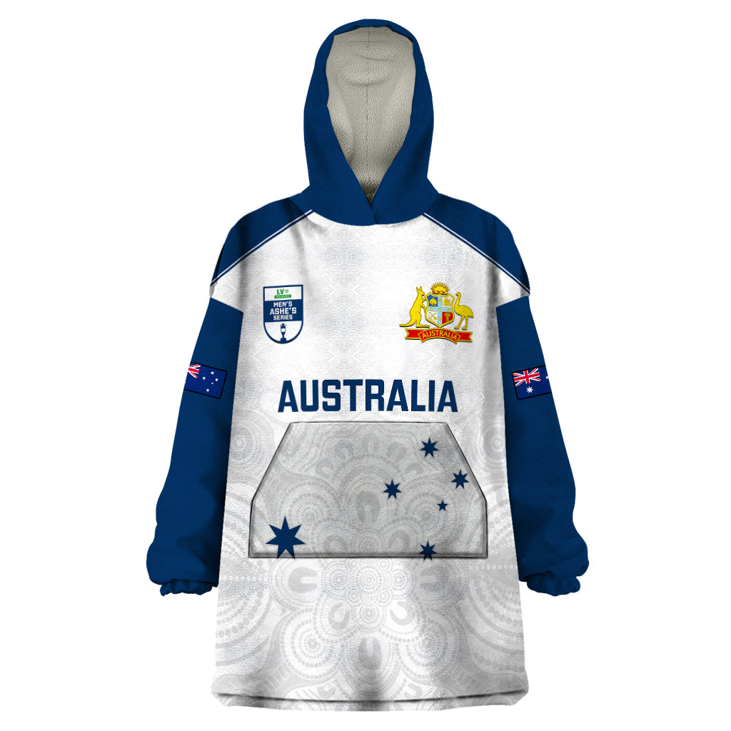 Australia Cricket Wearable Blanket Hoodie 2023 Ashes Go Aussie Indigenous Art - Vibe Hoodie Shop