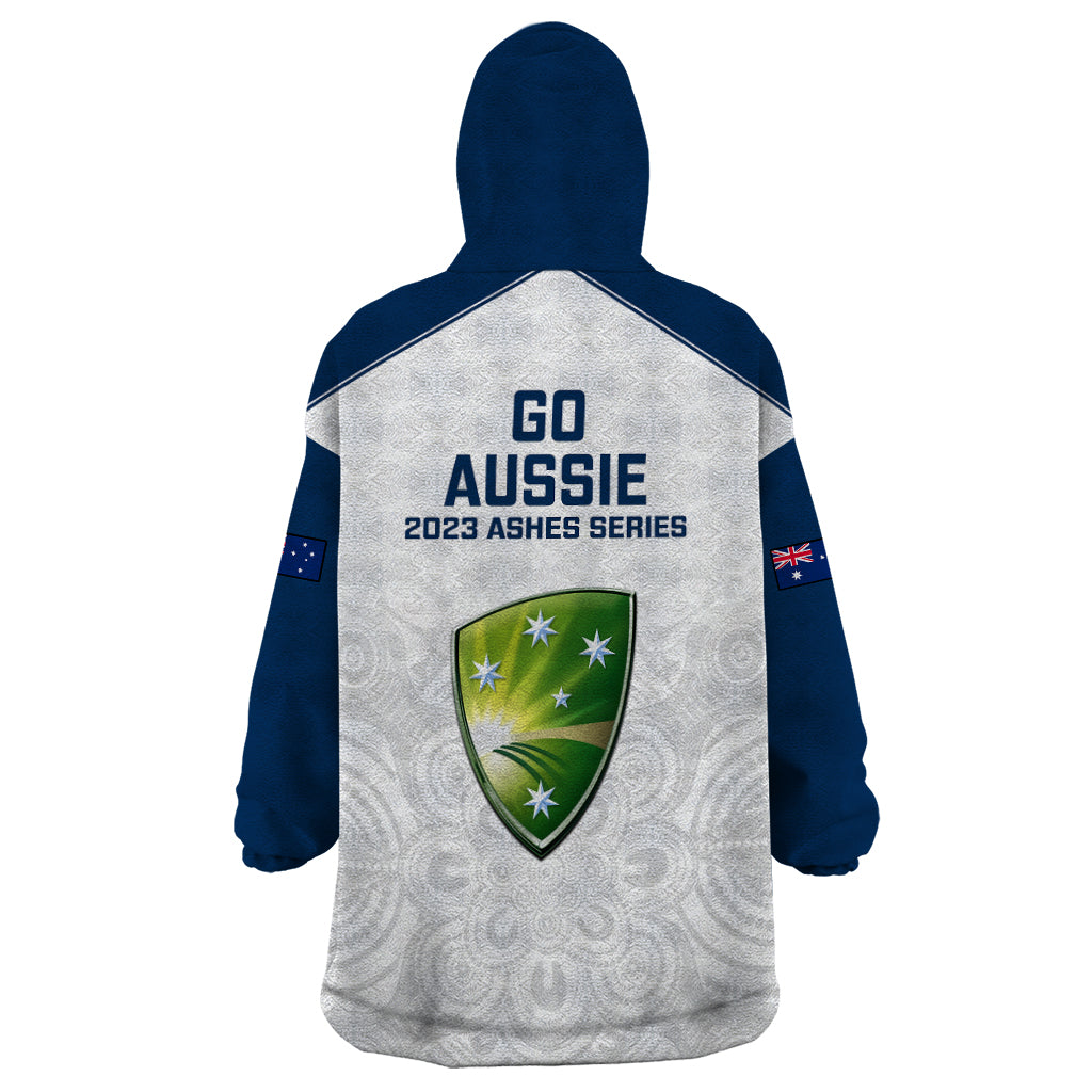 Australia Cricket Wearable Blanket Hoodie 2023 Ashes Go Aussie Indigenous Art - Vibe Hoodie Shop