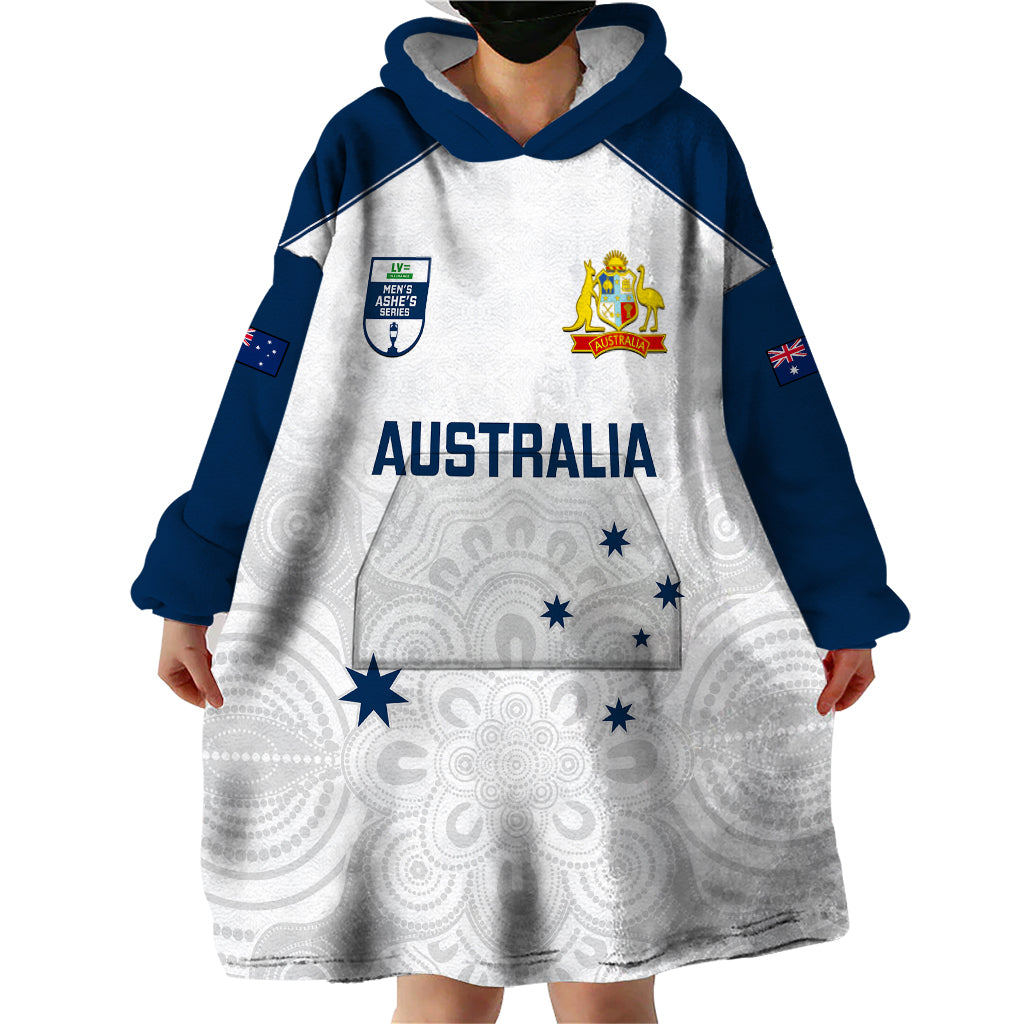 Australia Cricket Wearable Blanket Hoodie 2023 Ashes Go Aussie Indigenous Art - Vibe Hoodie Shop