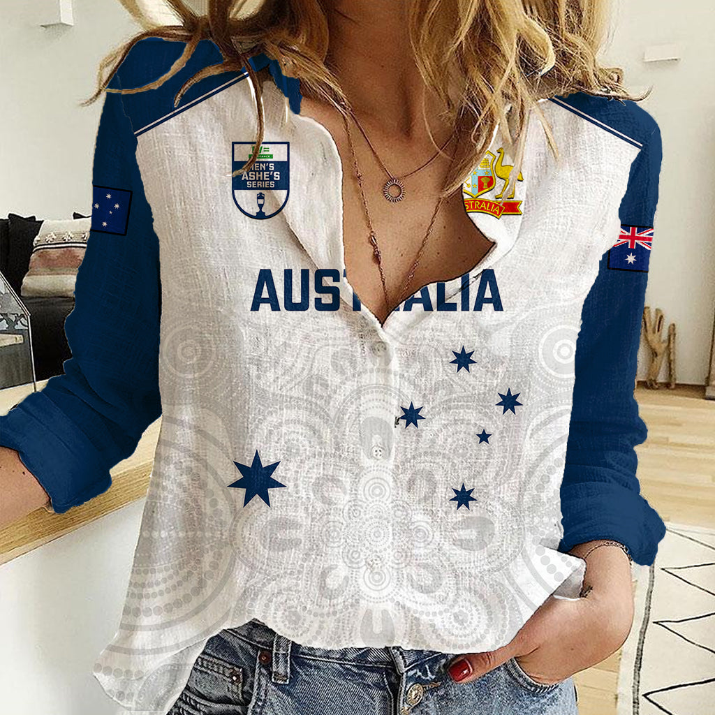 Australia Cricket Women Casual Shirt 2023 Ashes Go Aussie Indigenous Art - Vibe Hoodie Shop