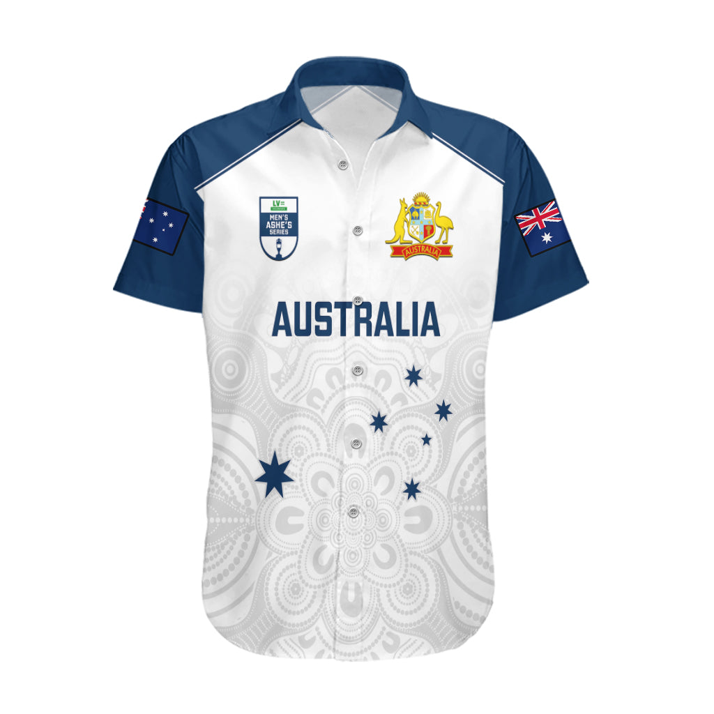 Personalised Australia Cricket Hawaiian Shirt 2023 Ashes Go Aussie Indigenous Art - Vibe Hoodie Shop