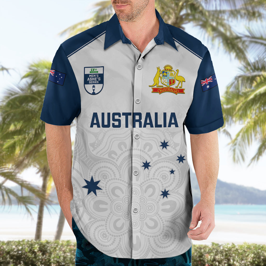 Personalised Australia Cricket Hawaiian Shirt 2023 Ashes Go Aussie Indigenous Art - Vibe Hoodie Shop