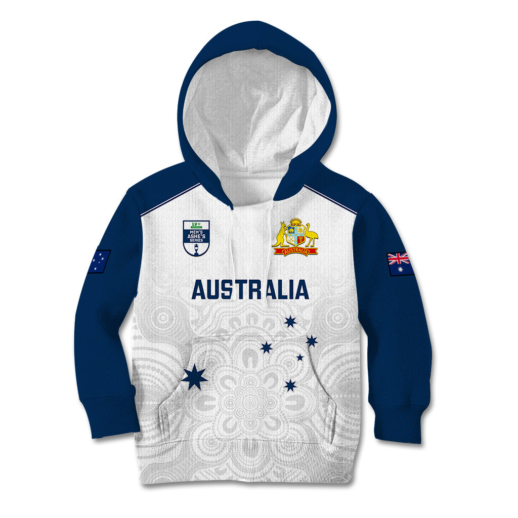 Personalised Australia Cricket Kid Hoodie 2023 Ashes Go Aussie Indigenous Art - Vibe Hoodie Shop