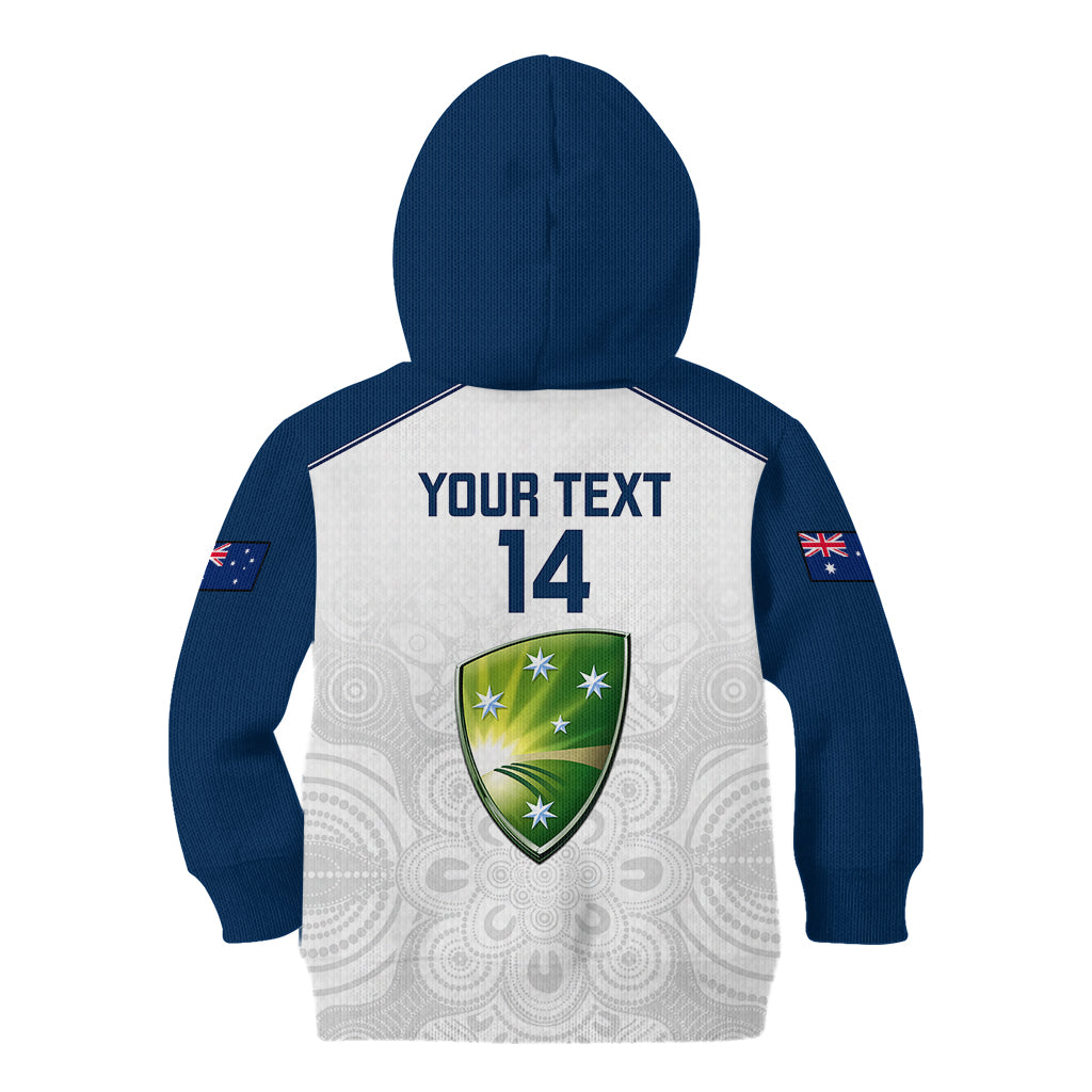 Personalised Australia Cricket Kid Hoodie 2023 Ashes Go Aussie Indigenous Art - Vibe Hoodie Shop