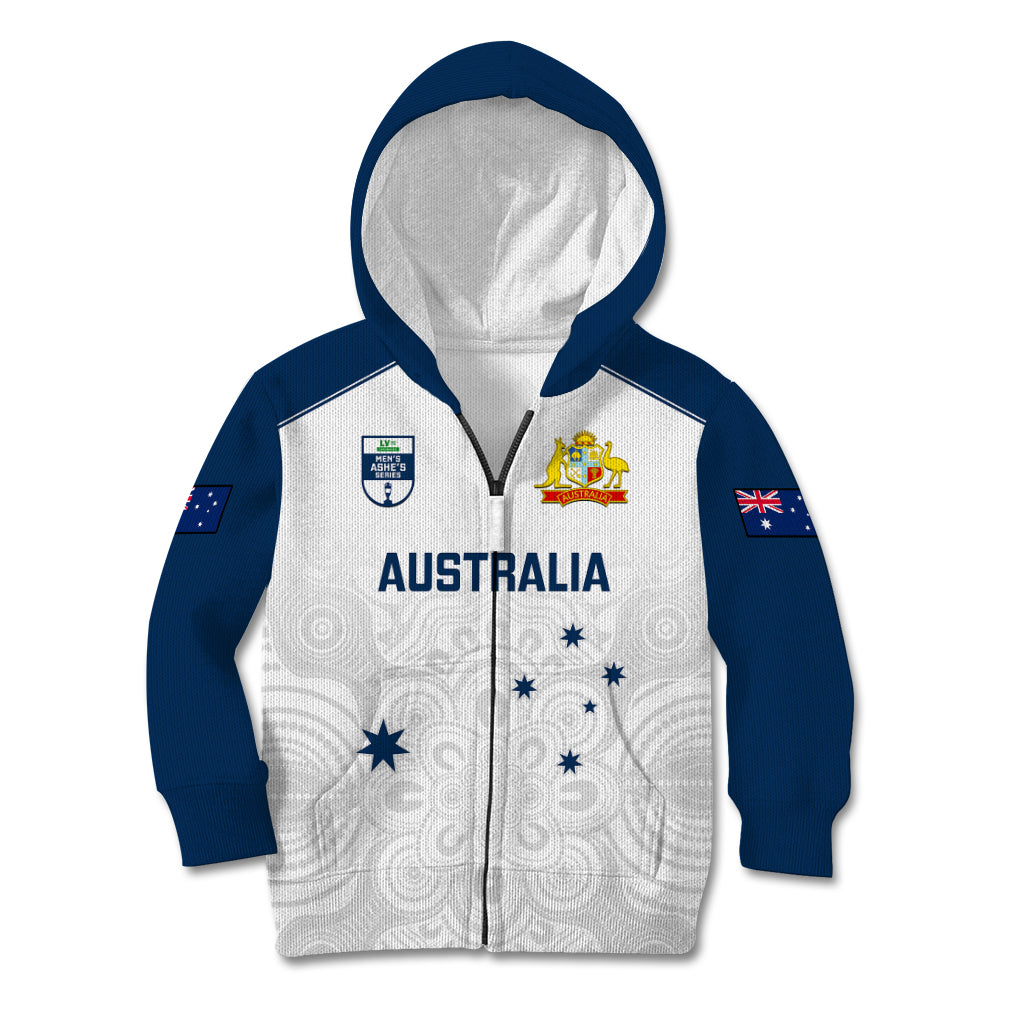 Personalised Australia Cricket Kid Hoodie 2023 Ashes Go Aussie Indigenous Art - Vibe Hoodie Shop