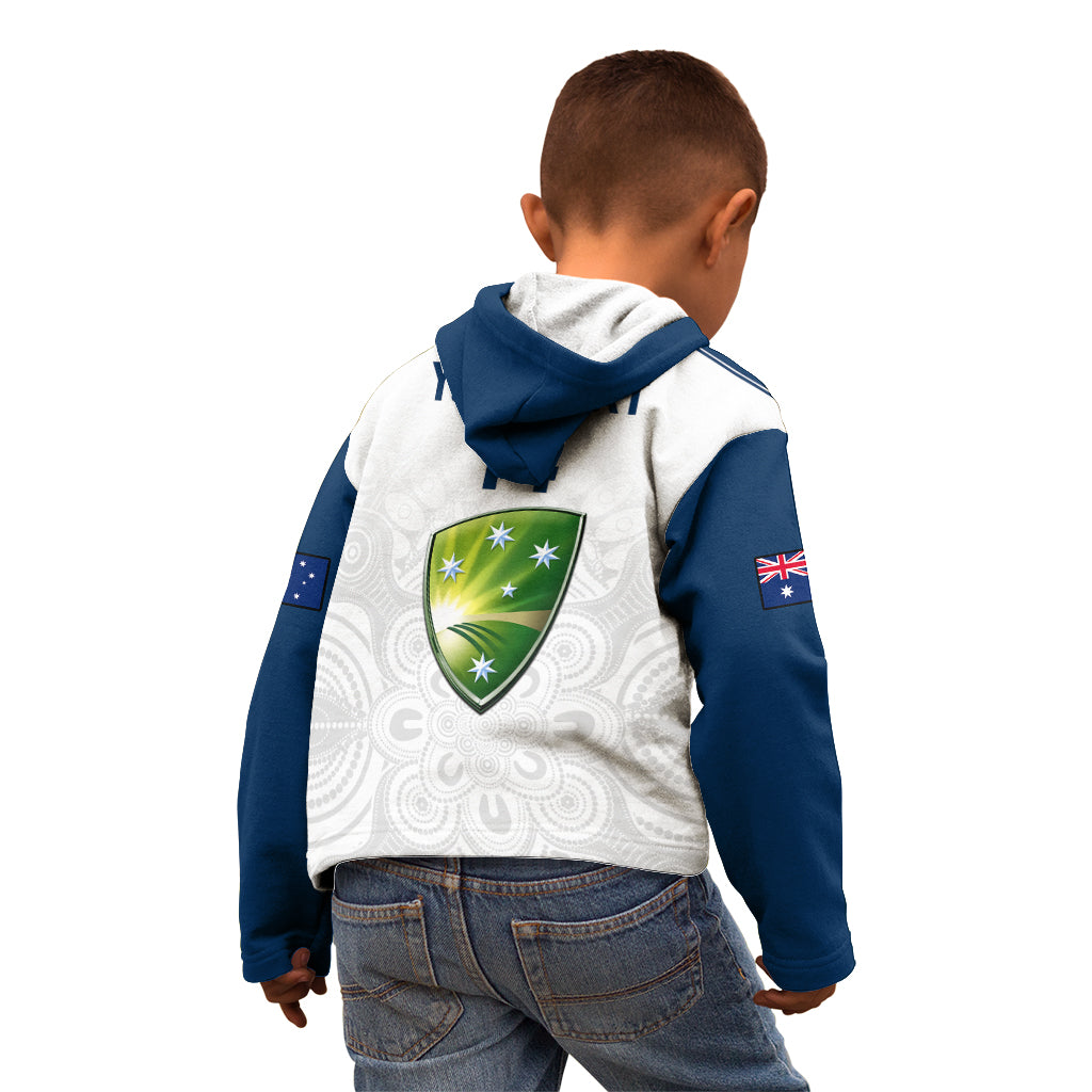 Personalised Australia Cricket Kid Hoodie 2023 Ashes Go Aussie Indigenous Art - Vibe Hoodie Shop