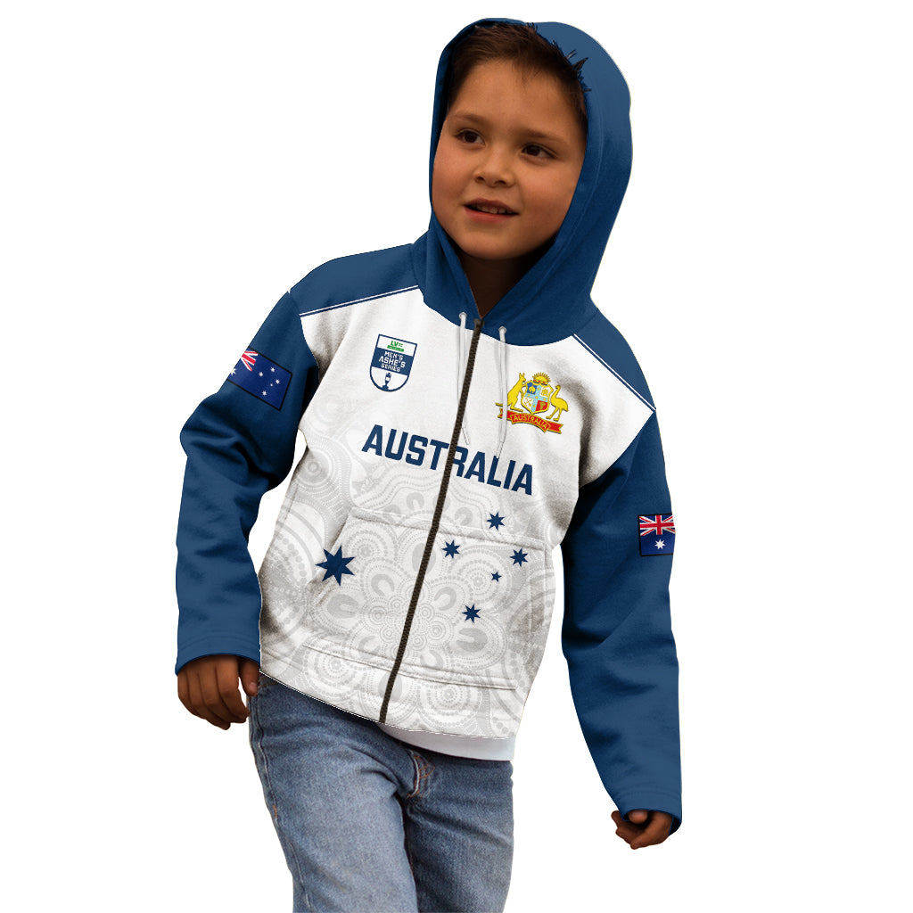 Personalised Australia Cricket Kid Hoodie 2023 Ashes Go Aussie Indigenous Art - Vibe Hoodie Shop