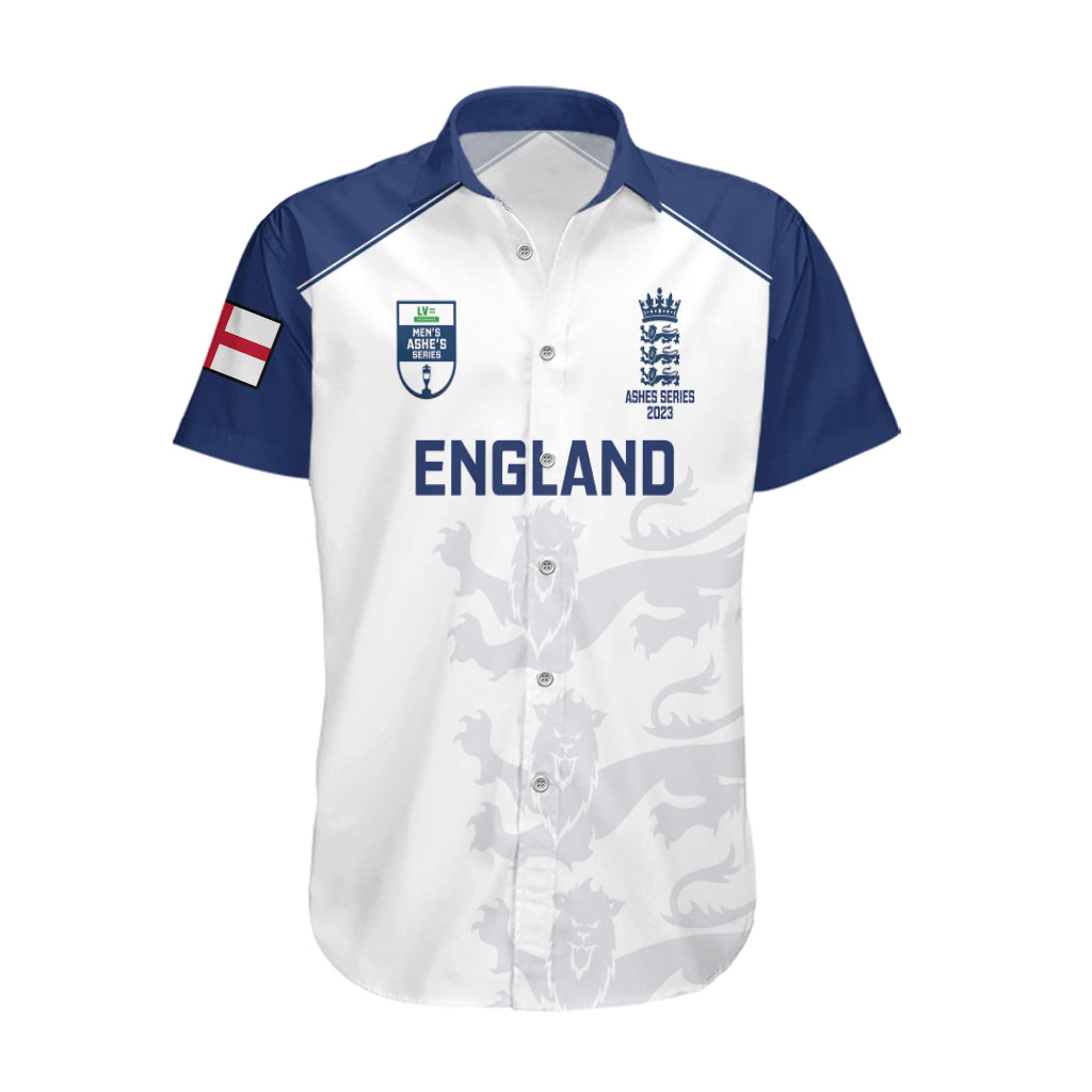 Personalised England Cricket Hawaiian Shirt 2023 Ashes Sporty Version - Vibe Hoodie Shop