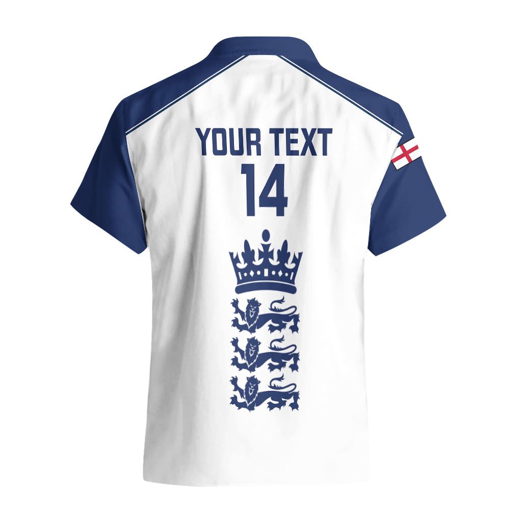 Personalised England Cricket Hawaiian Shirt 2023 Ashes Sporty Version - Vibe Hoodie Shop