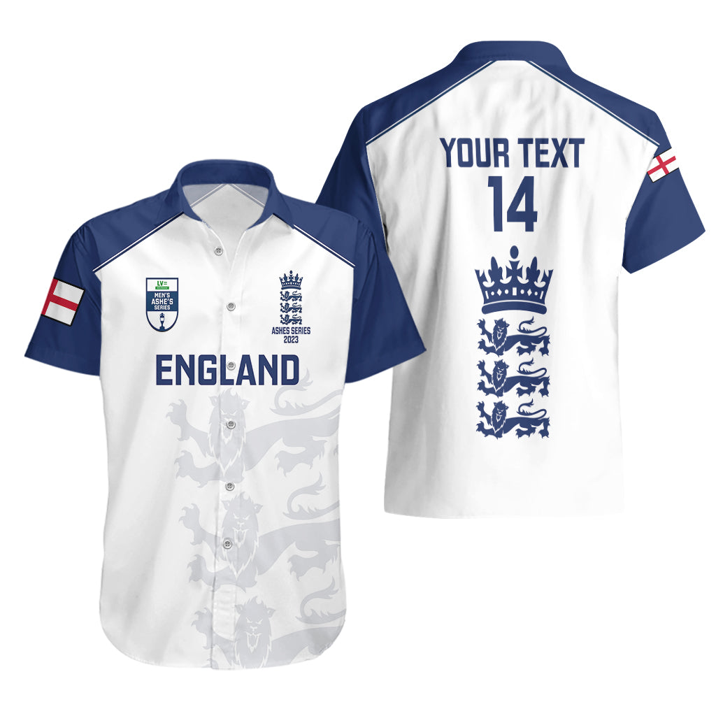 Personalised England Cricket Hawaiian Shirt 2023 Ashes Sporty Version - Vibe Hoodie Shop