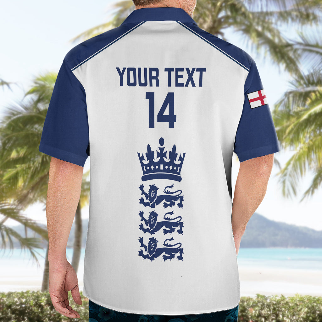 Personalised England Cricket Hawaiian Shirt 2023 Ashes Sporty Version - Vibe Hoodie Shop