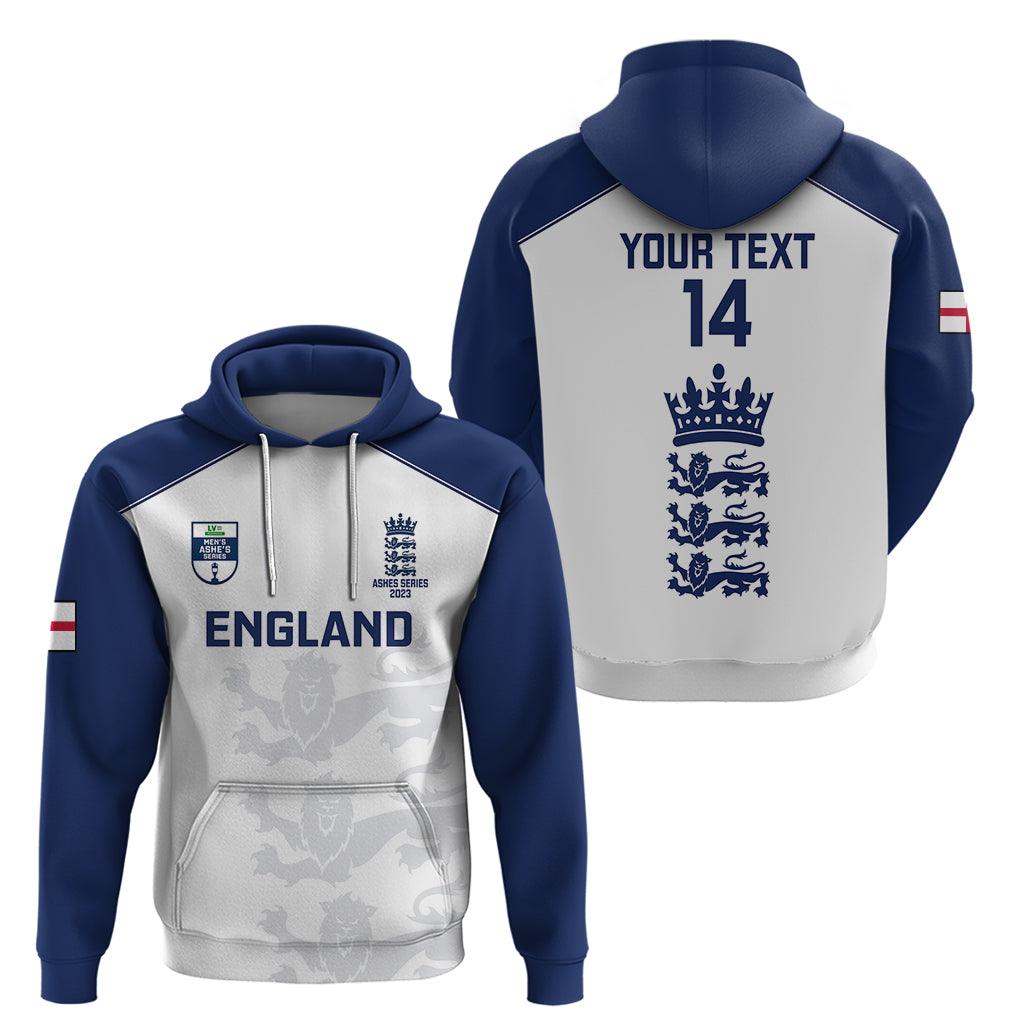 Personalised England Cricket Hoodie 2023 Ashes Sporty Version - Vibe Hoodie Shop