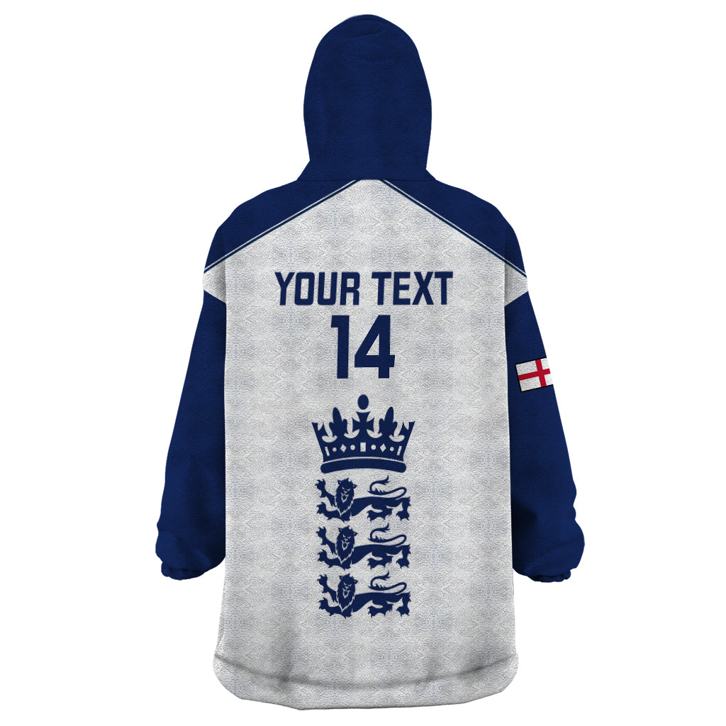 Personalised England Cricket Wearable Blanket Hoodie 2023 Ashes Sporty Version - Vibe Hoodie Shop