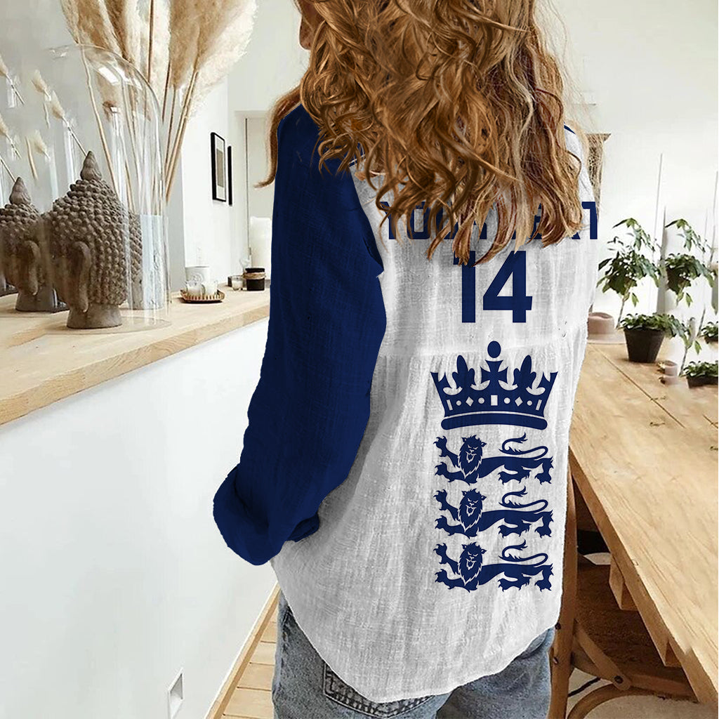 Personalised England Cricket Women Casual Shirt 2023 Ashes Sporty Version - Vibe Hoodie Shop