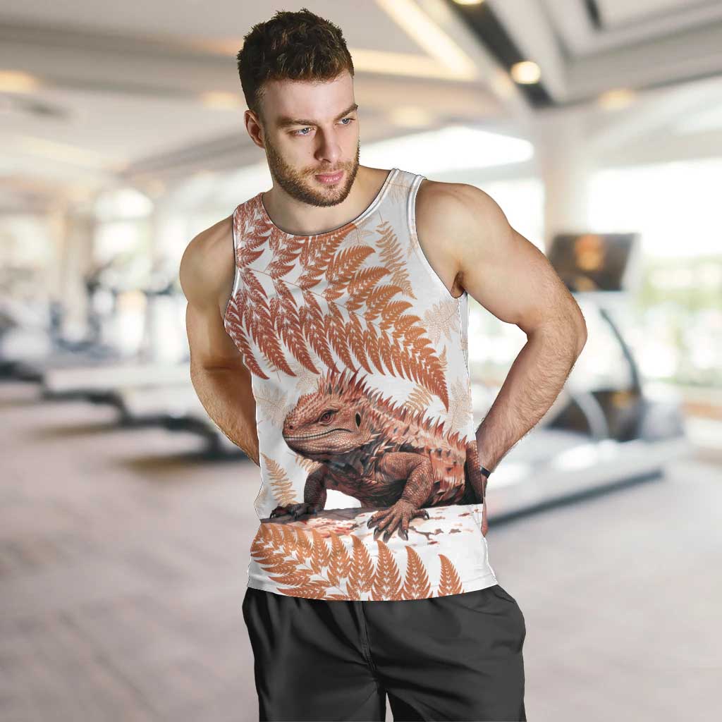 Red New Zealand Tuatara Men Tank Top Aotearoa Sphenodon Punctatus Silver Fern - Vibe Hoodie Shop