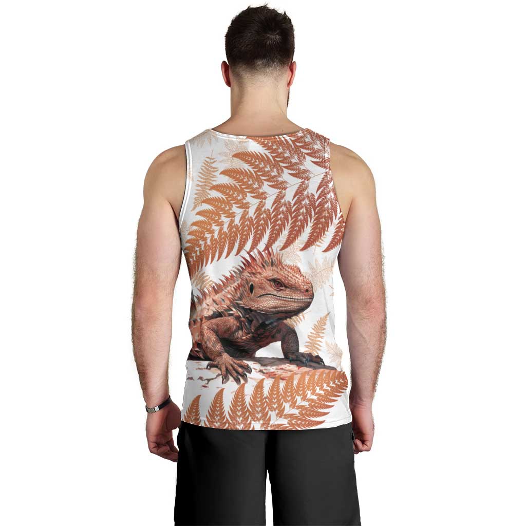 Red New Zealand Tuatara Men Tank Top Aotearoa Sphenodon Punctatus Silver Fern - Vibe Hoodie Shop