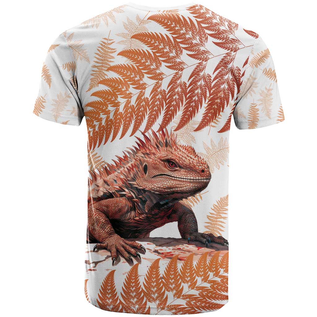 Red New Zealand Tuatara T Shirt Aotearoa Sphenodon Punctatus Silver Fern - Vibe Hoodie Shop