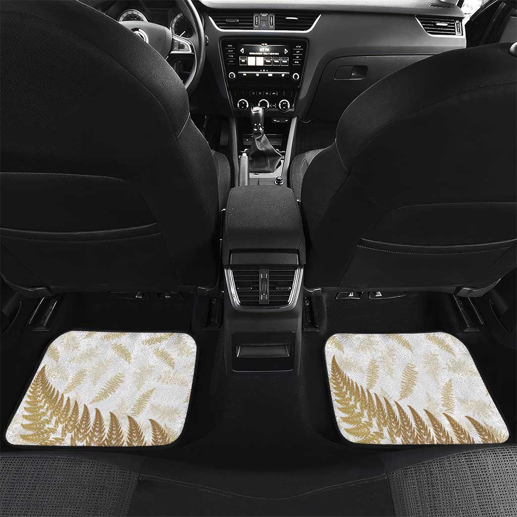 Gold New Zealand Tuatara Car Mats Aotearoa Sphenodon Punctatus Silver Fern