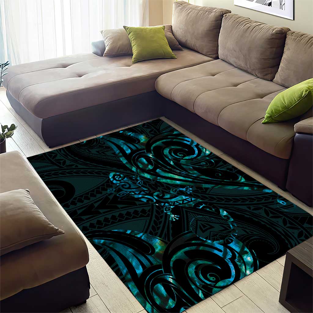 New Zealand Skink Area Rug Aotearoa Maori Mix Paua Shell - Vibe Hoodie Shop