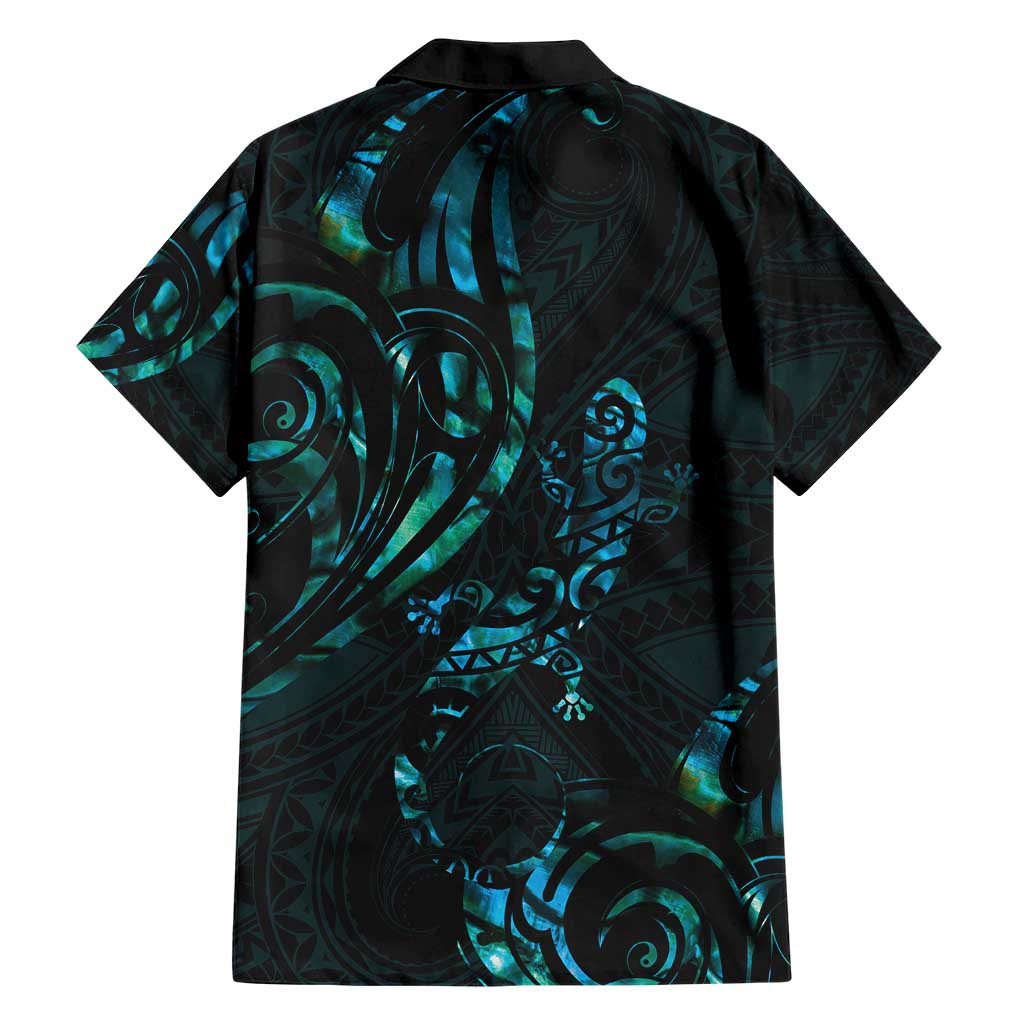 New Zealand Skink Hawaiian Shirt Aotearoa Maori Mix Paua Shell - Vibe Hoodie Shop