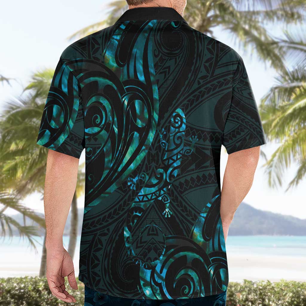 New Zealand Skink Hawaiian Shirt Aotearoa Maori Mix Paua Shell - Vibe Hoodie Shop