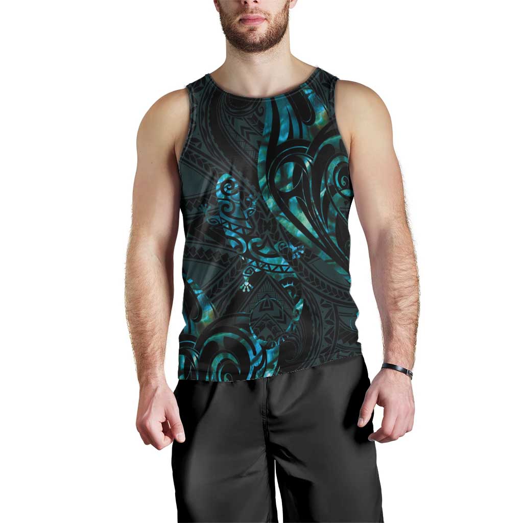 New Zealand Skink Men Tank Top Aotearoa Maori Mix Paua Shell - Vibe Hoodie Shop