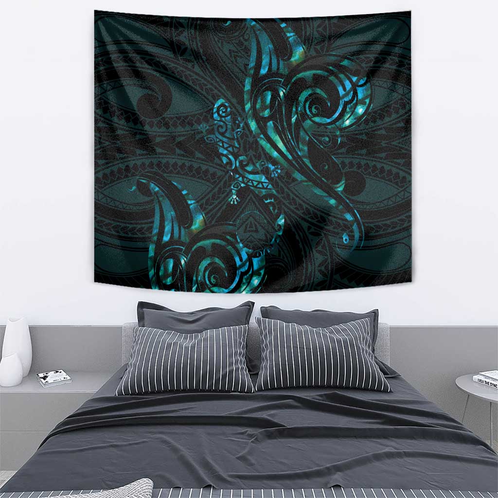 New Zealand Skink Tapestry Aotearoa Maori Mix Paua Shell - Vibe Hoodie Shop