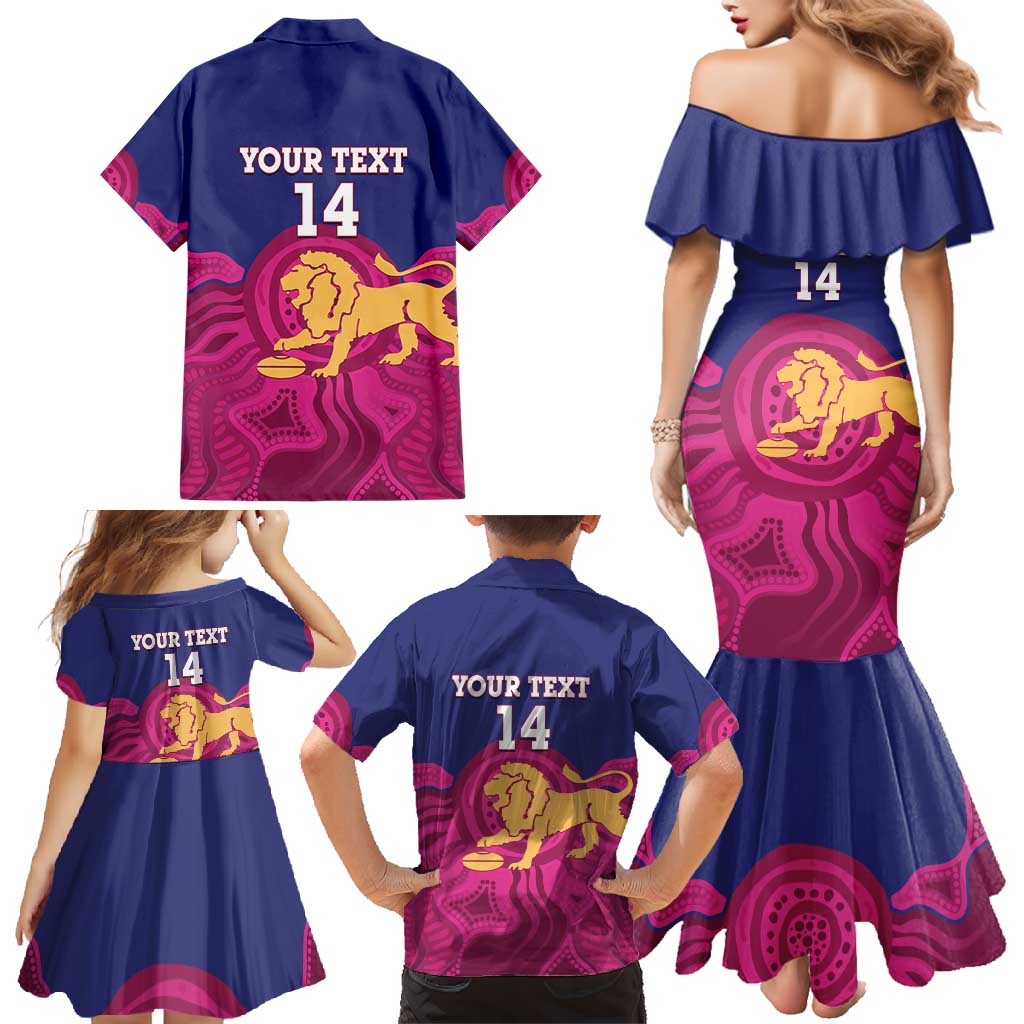 AFL Lions Football Custom Family Matching Mermaid Dress and Hawaiian Shirt Brisbane Premiers Back To Back Proud - Vibe Hoodie