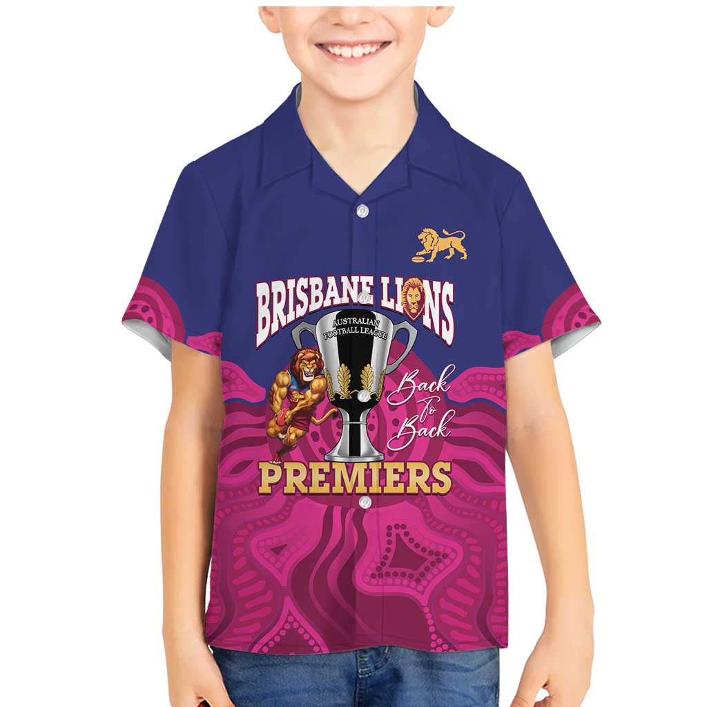 AFL Lions Football Custom Family Matching Mermaid Dress and Hawaiian Shirt Brisbane Premiers Back To Back Proud - Vibe Hoodie