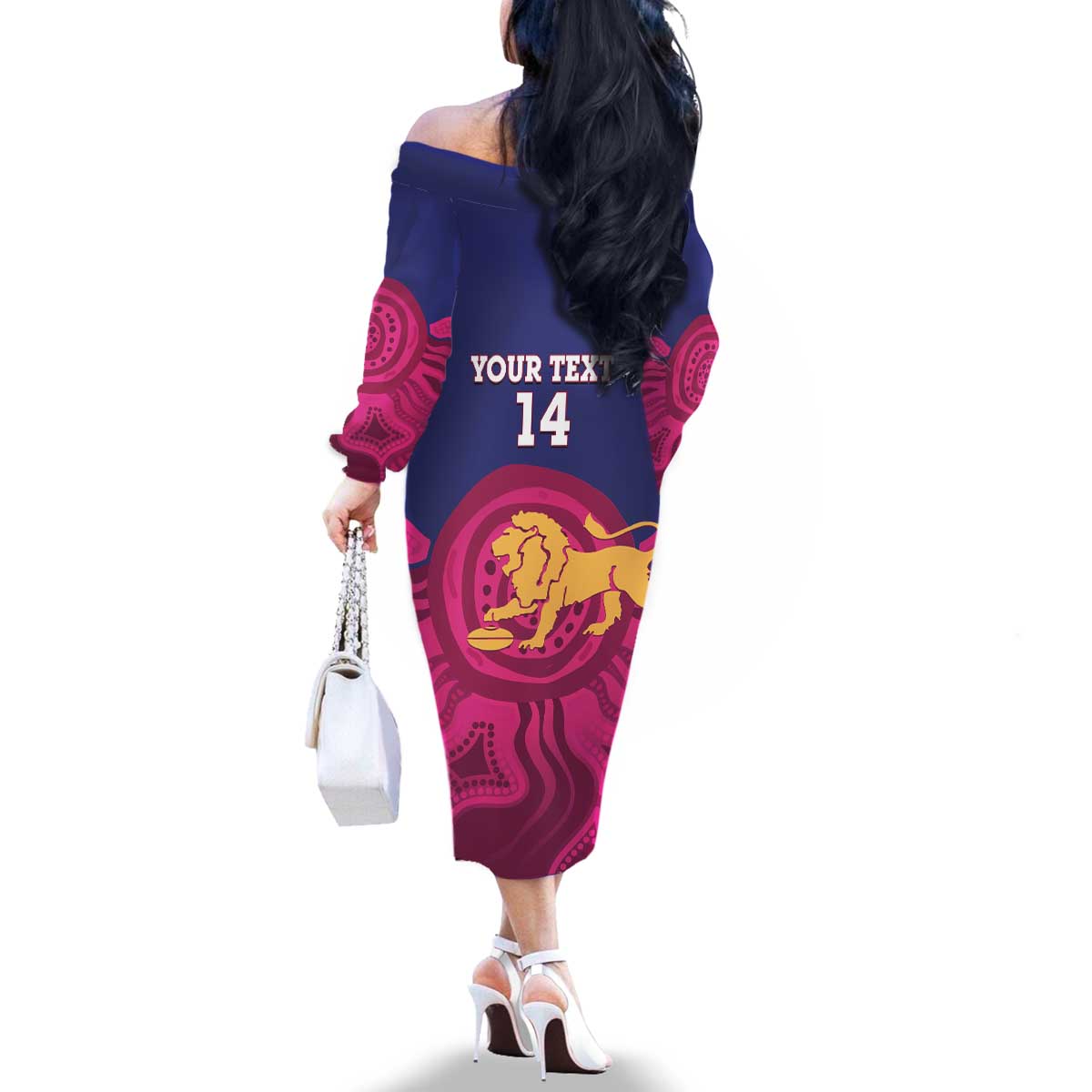 AFL Lions Football Custom Family Matching Off The Shoulder Long Sleeve Dress and Hawaiian Shirt Brisbane Premiers Back To Back Proud - Vibe Hoodie