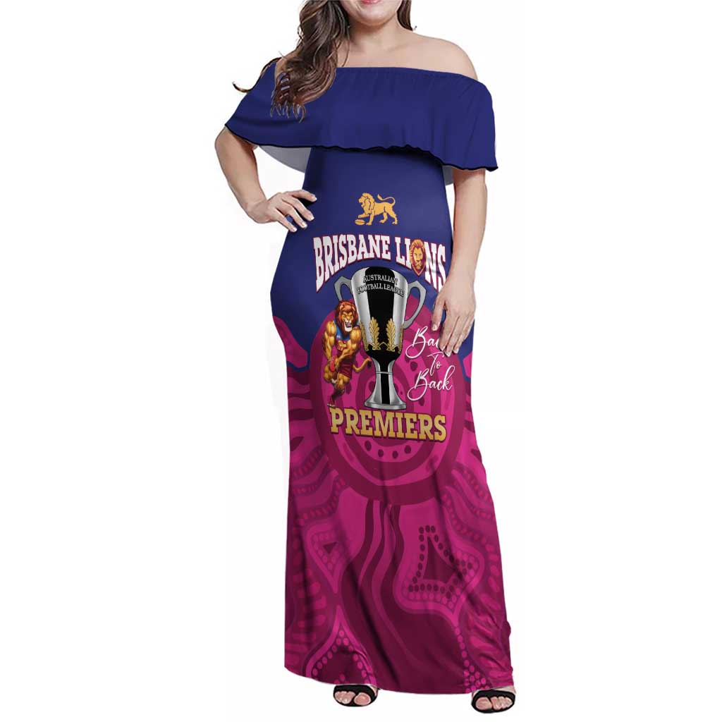 AFL Lions Football Custom Family Matching Off Shoulder Maxi Dress and Hawaiian Shirt Brisbane Premiers Back To Back Proud - Vibe Hoodie
