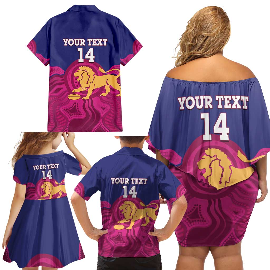 AFL Lions Football Custom Family Matching Off Shoulder Short Dress and Hawaiian Shirt Brisbane Premiers Back To Back Proud - Vibe Hoodie