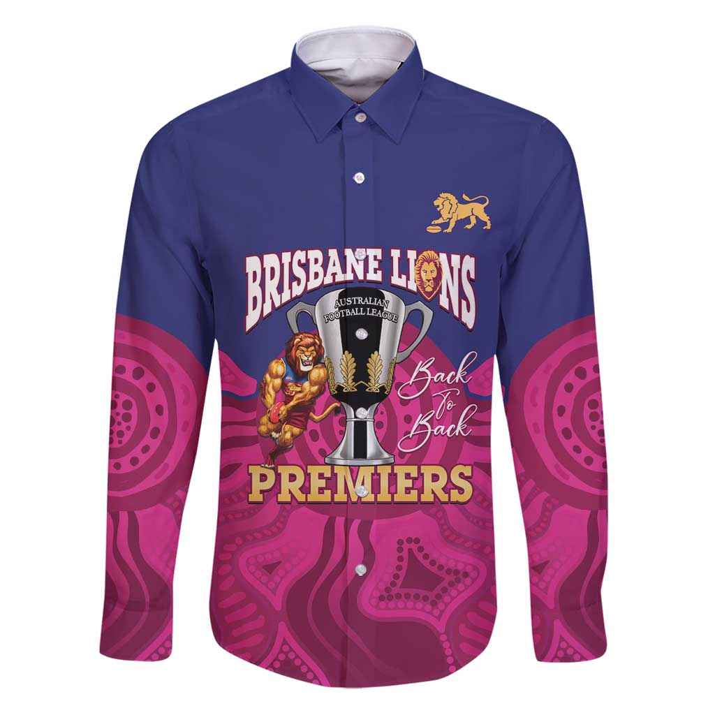 AFL Lions Football Custom Family Matching Puletasi and Hawaiian Shirt Brisbane Premiers Back To Back Proud - Vibe Hoodie