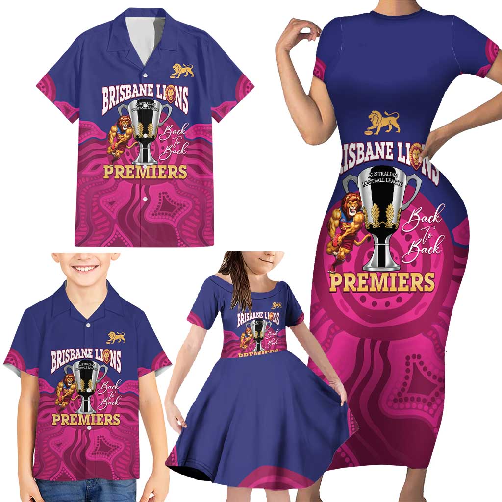 AFL Lions Football Custom Family Matching Short Sleeve Bodycon Dress and Hawaiian Shirt Brisbane Premiers Back To Back Proud - Vibe Hoodie