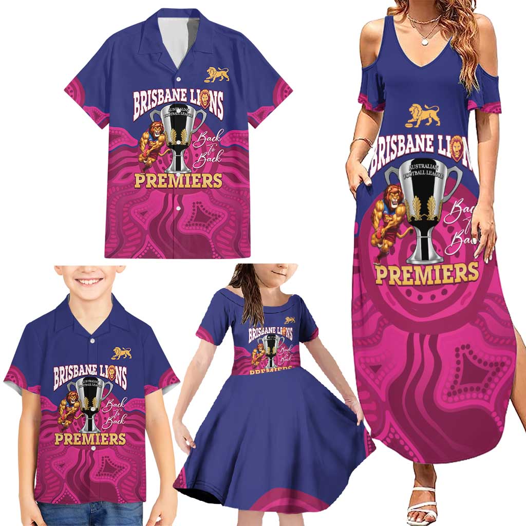 AFL Lions Football Custom Family Matching Summer Maxi Dress and Hawaiian Shirt Brisbane Premiers Back To Back Proud - Vibe Hoodie