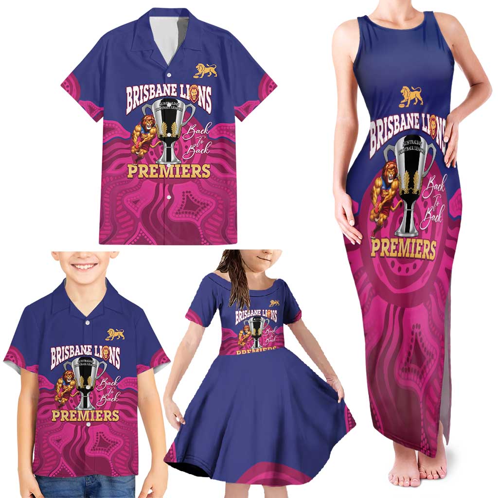 AFL Lions Football Custom Family Matching Tank Maxi Dress and Hawaiian Shirt Brisbane Premiers Back To Back Proud - Vibe Hoodie
