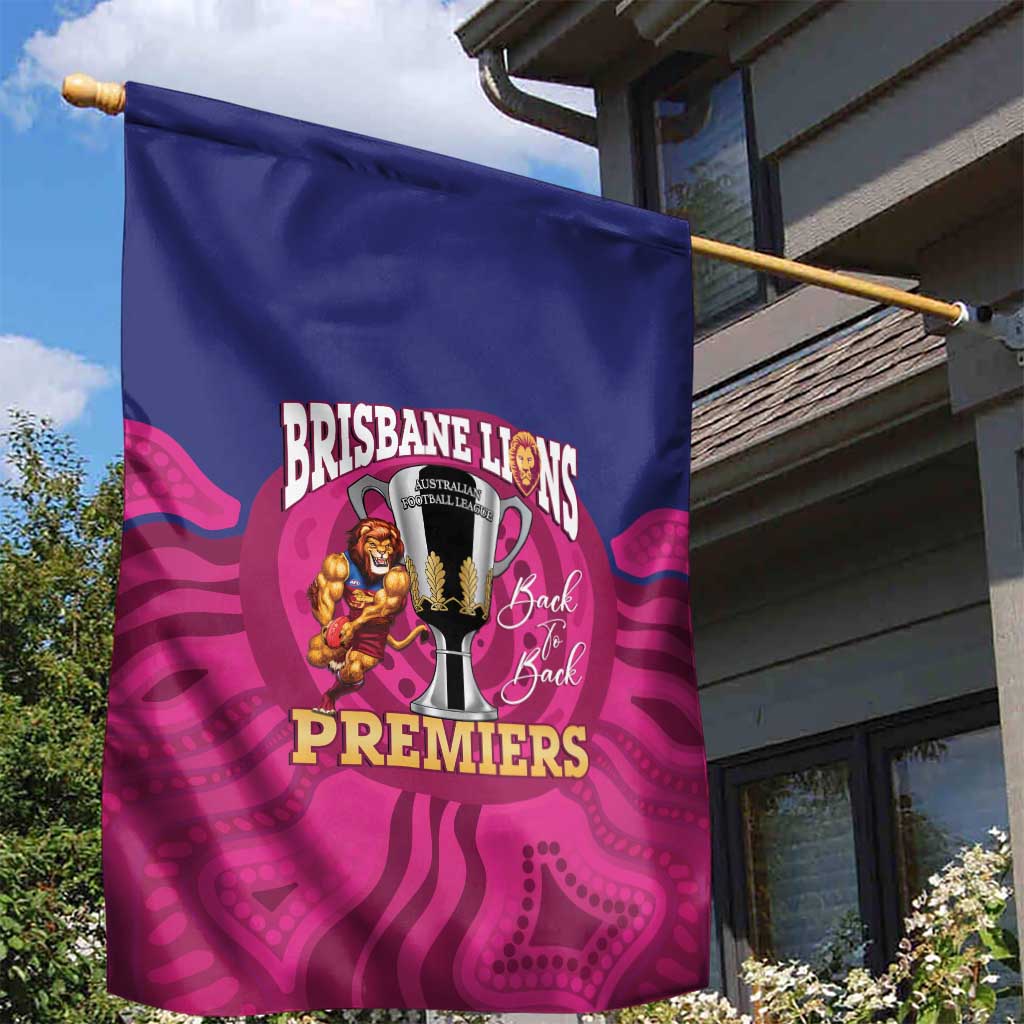 AFL Lions Football Garden Flag Brisbane Premiers Back To Back Proud - Vibe Hoodie
