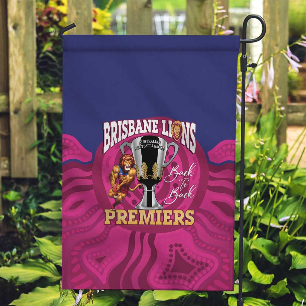 AFL Lions Football Garden Flag Brisbane Premiers Back To Back Proud - Vibe Hoodie