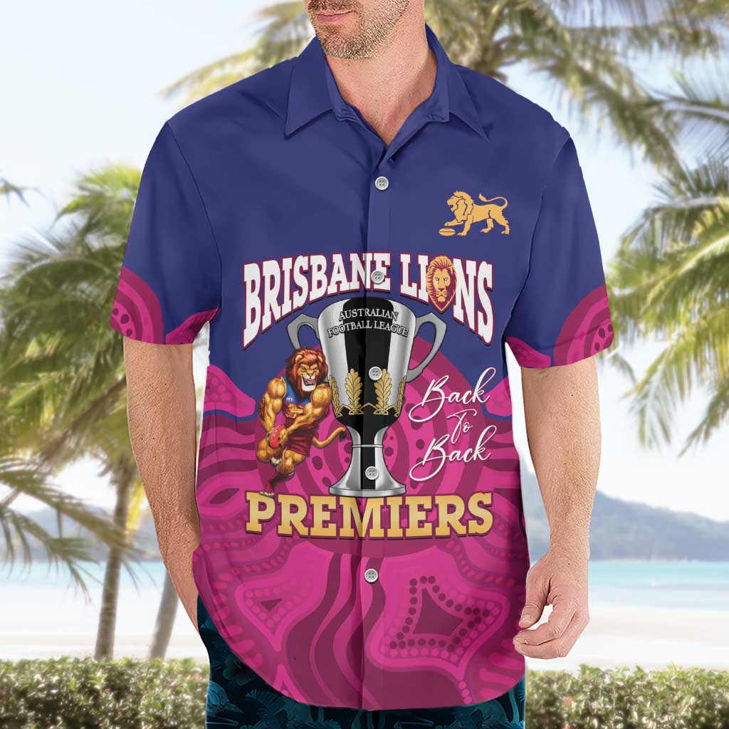 AFL Lions Football Custom Hawaiian Shirt Brisbane Premiers Back To Back Proud - Vibe Hoodie