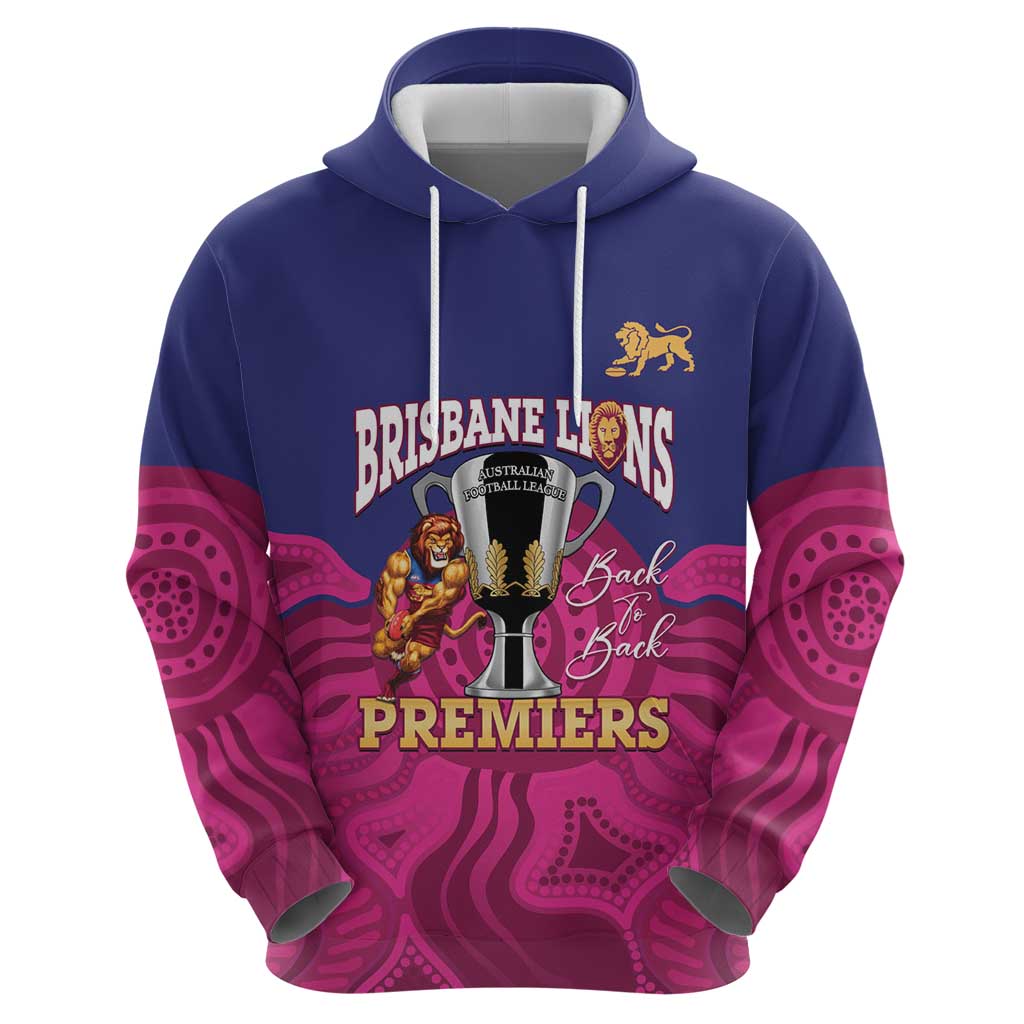 AFL Lions Football Custom Hoodie Brisbane Premiers Back To Back Proud - Vibe Hoodie