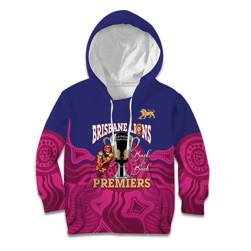 AFL Lions Football Custom Kid Hoodie Brisbane Premiers Back To Back Proud - Vibe Hoodie