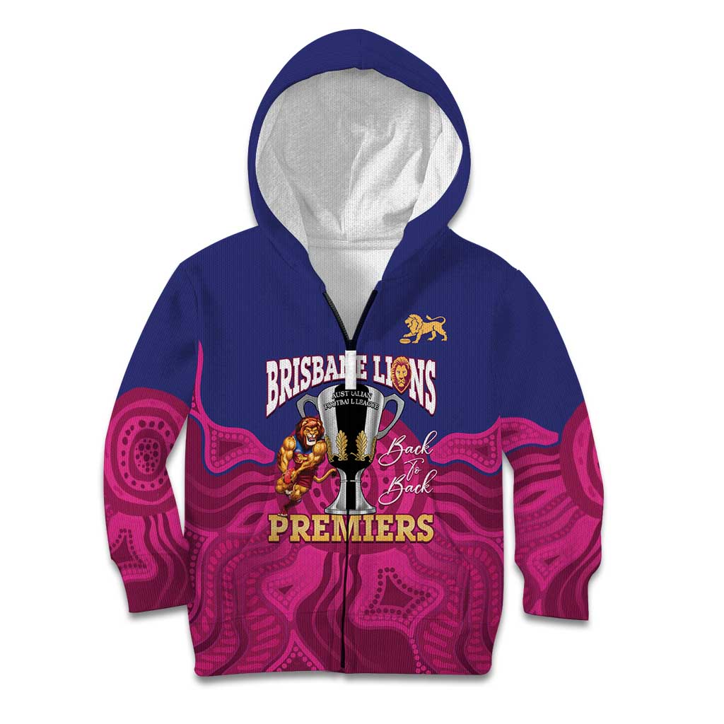 AFL Lions Football Custom Kid Hoodie Brisbane Premiers Back To Back Proud - Vibe Hoodie